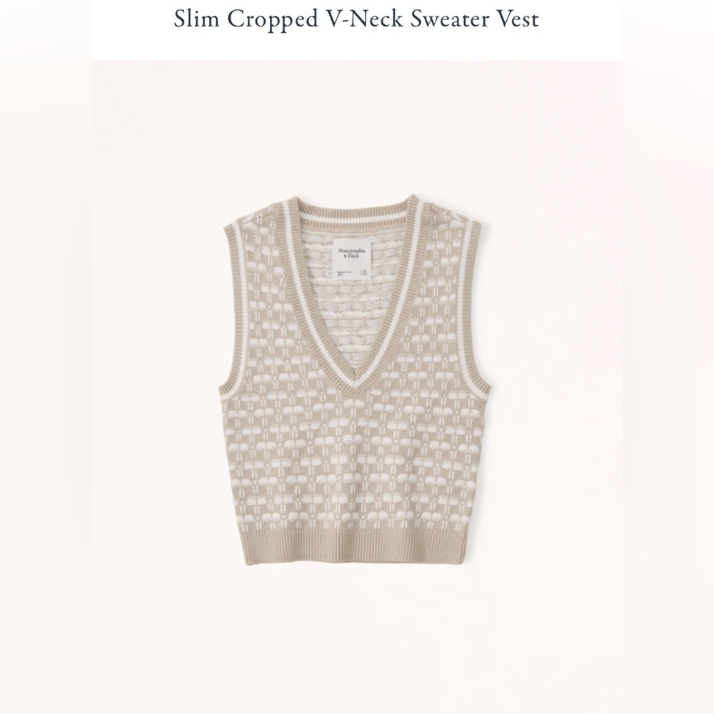 Abercrombie Cropped V-Neck Sweater Vest